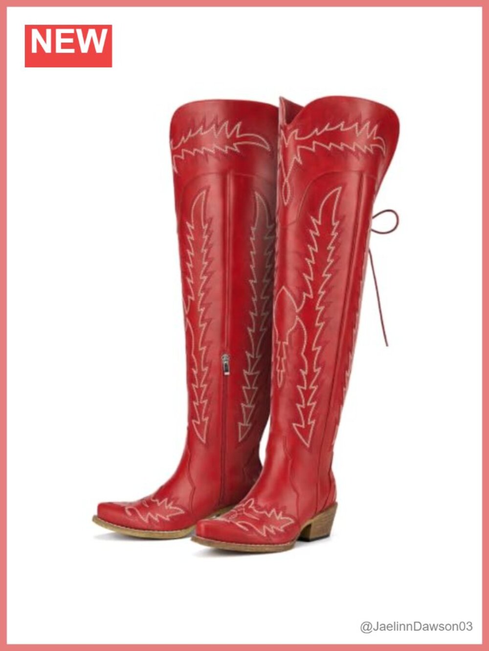 Wide Calf Over the Knee Cowboy Boots Lace Up Western Snip Toe